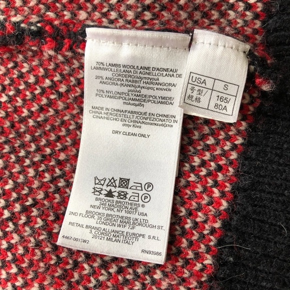 Brooks Brothers Houndstooth Lambswool/Angora rabbit hair Checkered Cardigan - Picture 9 of 9